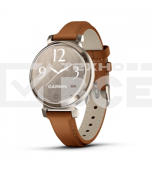 Смарт-часы Garmin Lily 2 Classic кремовое золото, коричневый кожаный ремешок 35,4мм