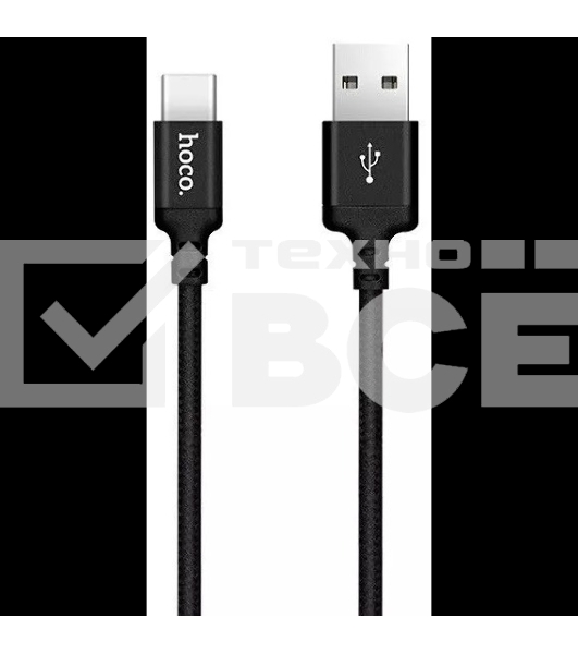 Кабель HOCO X14 черный HC-62868 USB - USB Type-C, 1m, 2A, Нейлон