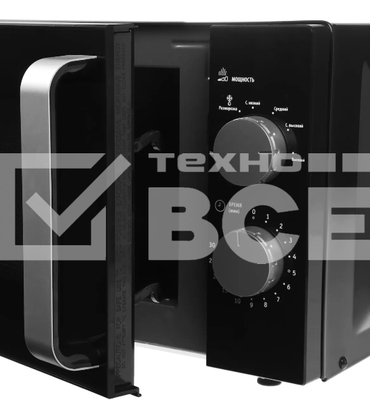 Микроволновая печь Galanz MOS-2401FMB черный, 20 л, 800 Вт, поворотный механизм