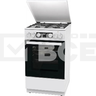 Плита комбинированная Gorenje GK5C42WF-B белый, конфорок 4 газовых, духовка 70 л, 50 см x 85 см x 59.4 см