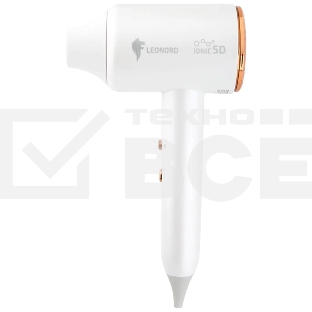 Фен LEONORD LE-1213 белый, 2000 Вт, ионизация