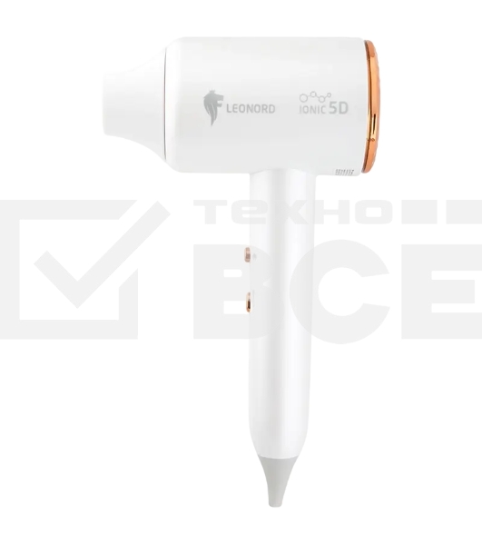 Фен LEONORD LE-1213 белый, 2000 Вт, ионизация