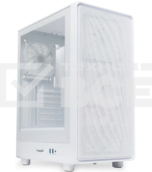 Компьютерный корпус HSPD M510, Mesh Mid Tower, белый, TG, 0.5 SPCC, 4x120мм ARGb ATX, mATX, mITX 180/280/160мм 1x2.5