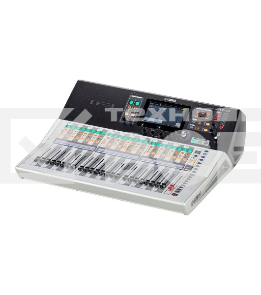 Микшер Yamaha TF3 ZG70960 цифровой, 24 аналоговых XLR/TRS MIC/LINE + 2 аналоговых RCA стерео линейных входа, 16 аналоговых XLR выходов, 25 моторизированных фейдера, 48 входных микшируемых каналов, USB 2.0