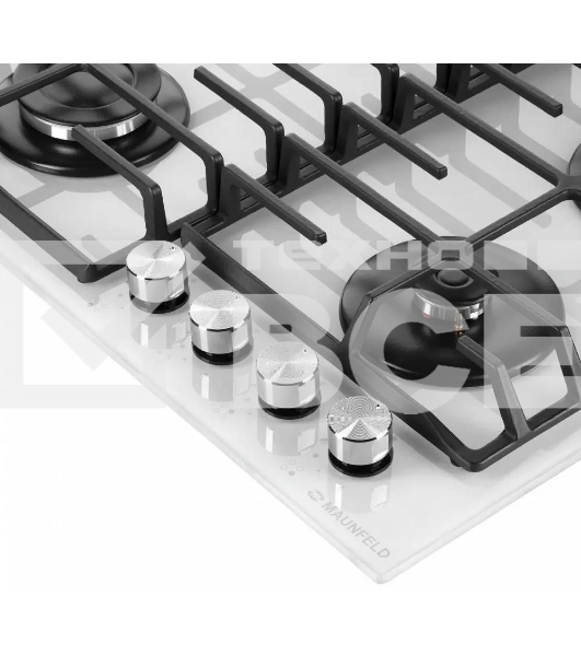 Газовая варочная панель Maunfeld EGHG.64.6CW/G, 4 конфорки, закаленное стекло, белый