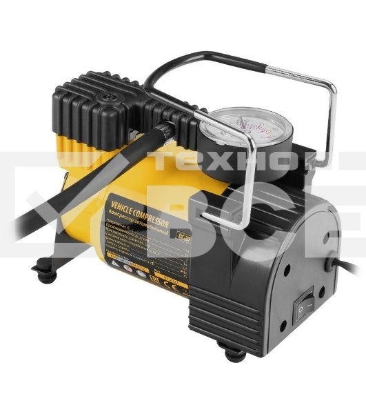 Компрессор автомобильный Denzel DС-20, 12 В, 10 атм., 35 л/мин 58054