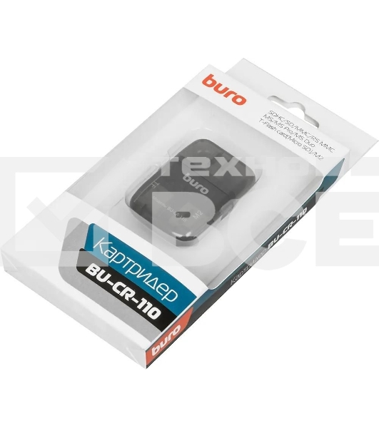 Кард-ридер Buro BU-CR-110 черный/MMC/MS/MS Duo/MS Micro M2/MS Pro/RS-MMC/SD/SDHC/TF/micro-SD/miсro-SDHC/USB 2.0/пластик