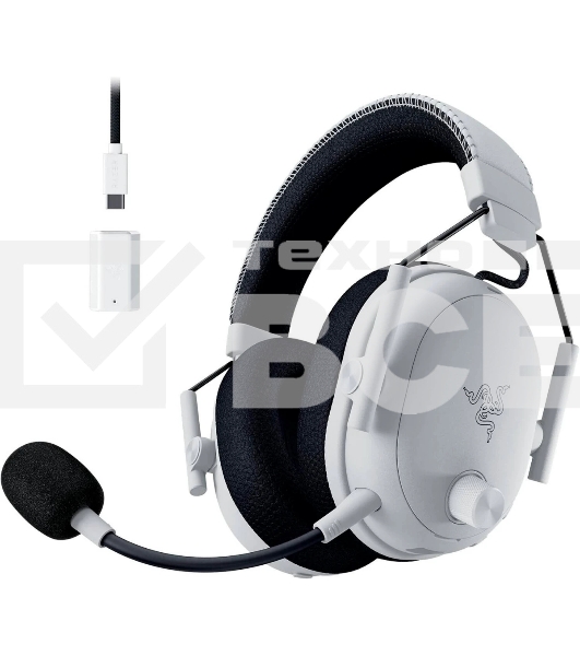 Гарнитура Razer BlackShark V3 Pro белый, беспроводная + проводная, радиоканал, до 70 ч