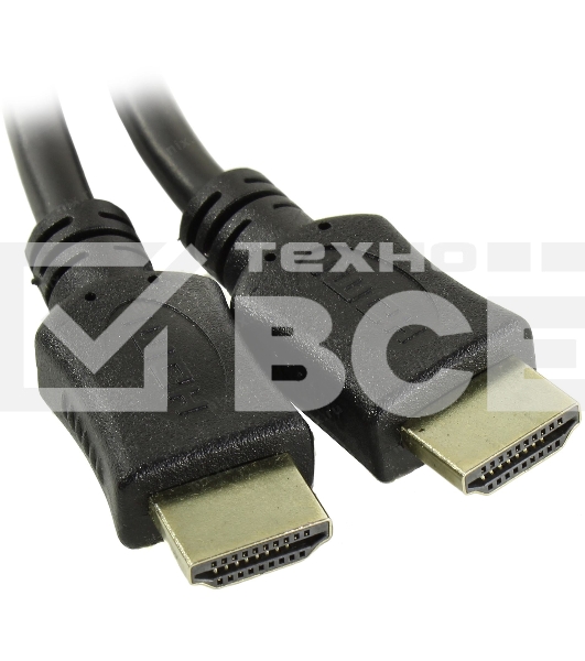 Кабель HDMI C-HM-HM-5M Wize, 5 м, v.2.0, 19M/19M, позол.разъемы, экран, черный, пакет