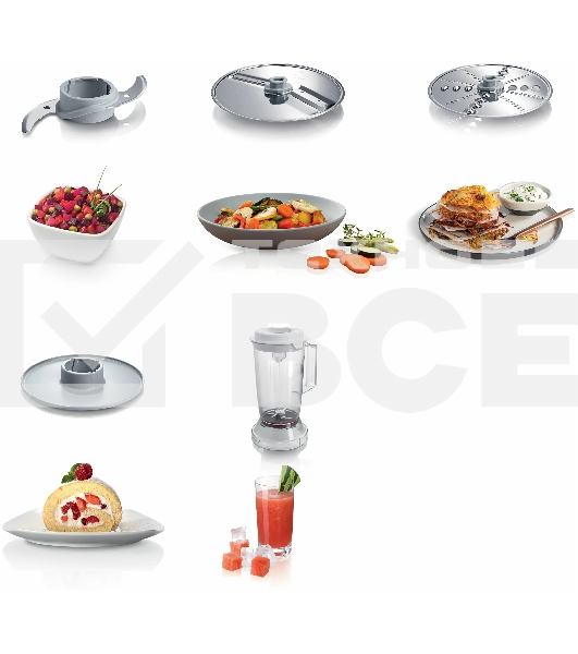 Кухонный комбайн Bosch MCM3200W, 800 Вт, 2 скорости, чаша 2300 мл.