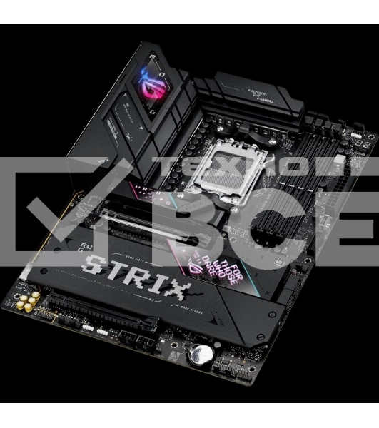 Материнская плата ASUS ROG STRIX B850-E GAMING WIFI, AM5, AMD B850, 4xDDR5, 4xSATA, 5xM.2, 1xPCI-E 5.0 x16, 1xPCI-E 4.0 x16, 1xRealtek 5Gb Ethernet, 1xUSB-C 4, 1xUSB-C 20Gbps, 6xUSB-A 10Gbps, 4xUSB-A 2.0, 3x3.5 мм, 7.1, ATX