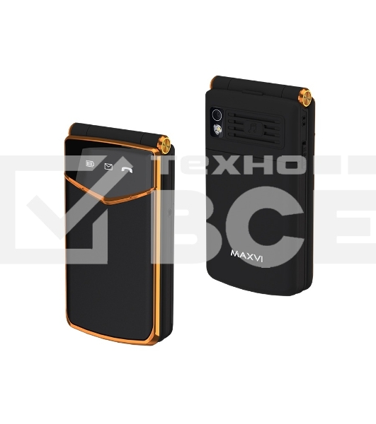 Мобильный телефон Maxvi E11ds черный/золотой