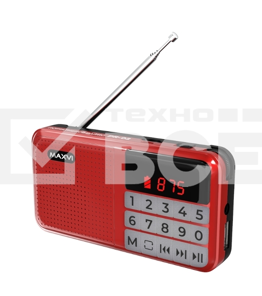 Радио FM-приемник Maxvi PR-02 red. Цифровой приемник Maxvi PR-02 предназначен для прослушивания радио и музыки. Миниатюрный Maxvi PR-02 - удобный в переноске и помещается в карман. Можно использовать карты памяти microSD и внешний USB-накопитель для воспроизведения музыки, а также аудиокниг. Благодаря функции автоматического поиска гаджет может самостоятельно находить доступные радиостанции и сохранять их в памяти