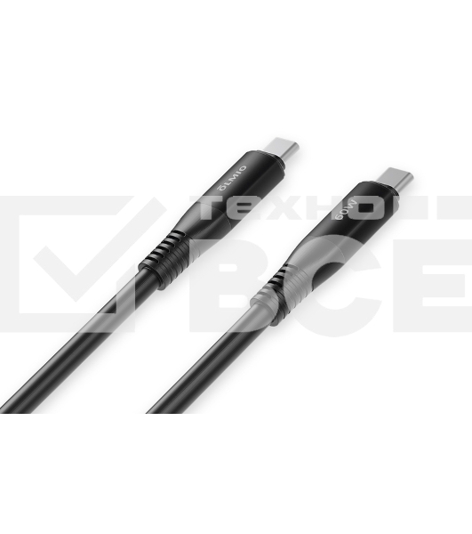 Кабель OLMIO SHIELD, Type-C - Type-C, 60W 3A, 1.2м, черный
