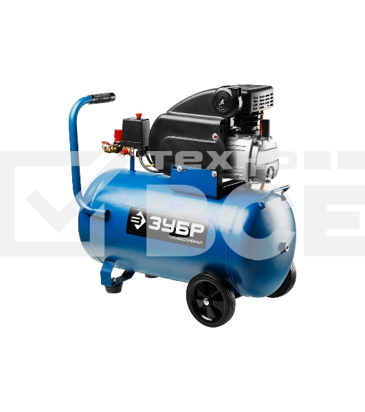 Компрессор поршневой Зубр ЗКПМ-240-50-1.5 воздушный масл. прямой привод 240л/мин 50л 8атм 1500Вт