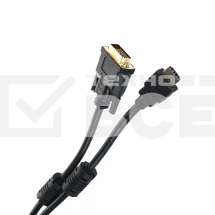 Кабель HDMI to DVI-D (19M -25M) 2м, TV-COM, 2 фильтра <LCG135F-2M>