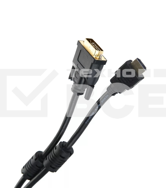 Кабель HDMI to DVI-D (19M -25M) 2м, TV-COM, 2 фильтра <LCG135F-2M>