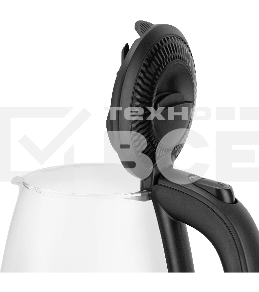 Чайник электрический Vitek VT-7074 1.7л. 2200Вт прозрачный/черный корпус: стекло/пластик