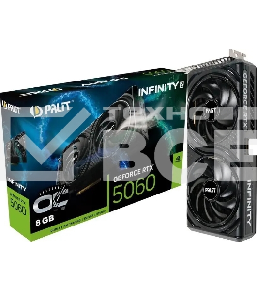 Видеокарта Palit PCI-E 5.0 PA-RTX 5060 INFINITY 2 OC NVIDIA GeForce RTX 5060 8Gb 128bit GDDR7 2280/28000 HDMIx1 DPx3 HDCP Ret