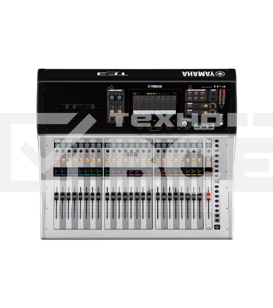 Микшер Yamaha TF3 ZG70960 цифровой, 24 аналоговых XLR/TRS MIC/LINE + 2 аналоговых RCA стерео линейных входа, 16 аналоговых XLR выходов, 25 моторизированных фейдера, 48 входных микшируемых каналов, USB 2.0