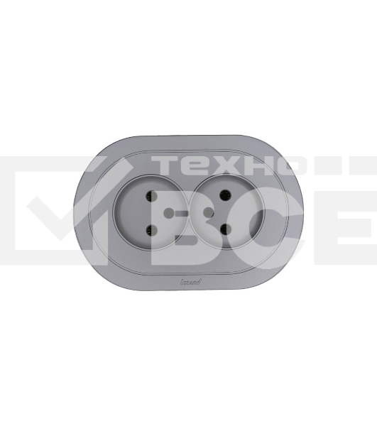 Розетка 2-м LEZARD СП OSEN без заземл. ПБТ, круглая, механизм, серый матовый 744-7400-128B