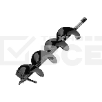 Шнек для грунта Denzel ER-150, диаметр 150 мм, длина 800 мм, соединение 20 мм, съемный нож, фото 1