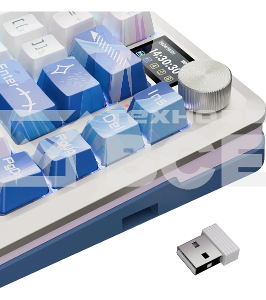 Клавиатура Redragon Flekact Pro гибридная, USB Type-A, Bluetooth, радиоканал, фиолетовый