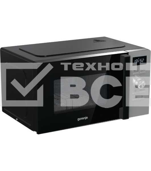 Микроволновая печь Gorenje MO20A4XH нержавеющая сталь/чёрный, 20 л, 800 Вт, переключатели - кнопки/поворотный механизм