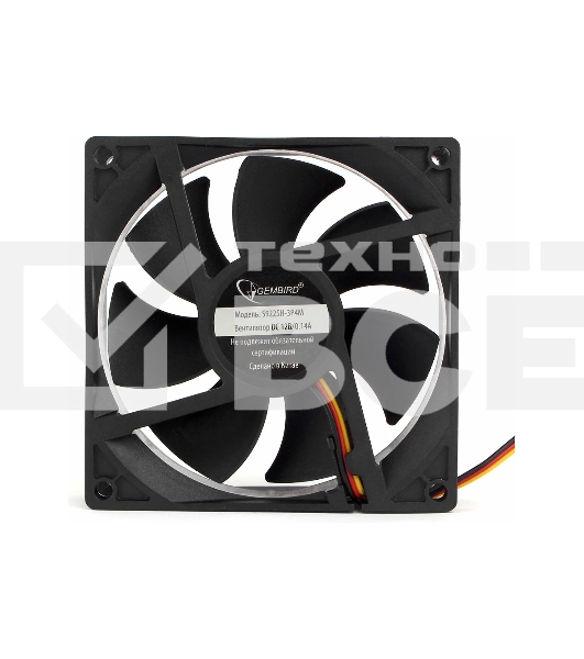 Вентилятор Gembird S9225H-3P4M черный 92мм 2000rpm 22.5db 4-pin