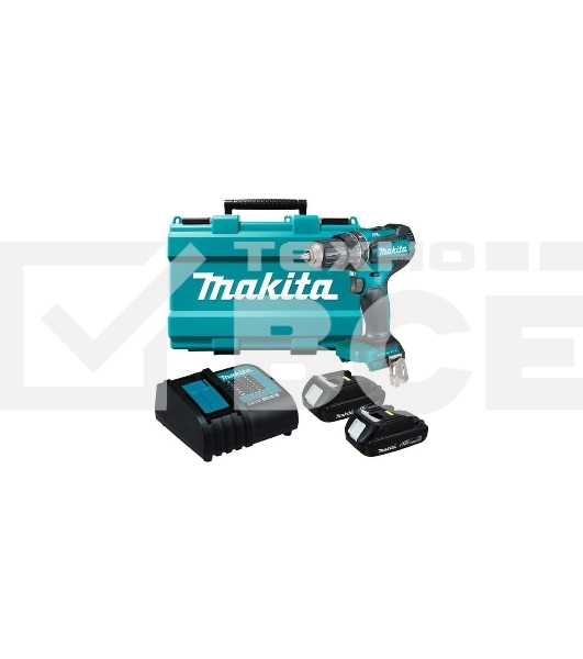 Аккумуляторная дрель-шуруповерт Makita DHP485SYE б\щет, 18В, 2х1.5 АчLi-ion, БЗП-13мм,0-500\1900об\м, 50\25Нм