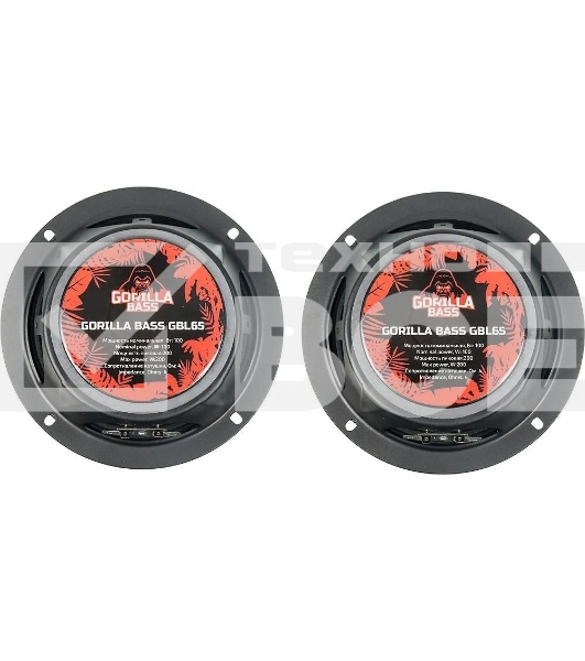 Колонки автомобильные Kicx Gorilla Bass GBL65 200Вт 90дБ 4Ом 16см (6.5дюйм) (ком.:2кол.) широкополосные однополосные