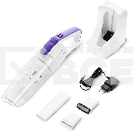 Пылесос ручной Kitfort КТ-5198 белый/фиолетовый, 75 Вт, уборка сухая/сбор воды, пылесборник контейнер 0.45 л, фото 1