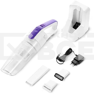 Пылесос ручной Kitfort КТ-5198 белый/фиолетовый, 75 Вт, уборка сухая/сбор воды, пылесборник контейнер 0.45 л
