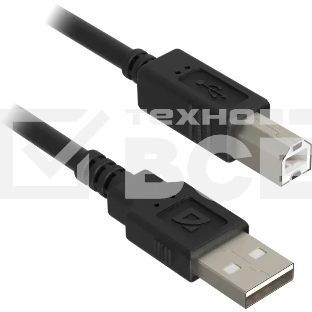 Кабель USB Defender USB 2.0 AM-BM 30AWG, никель, 5м 1