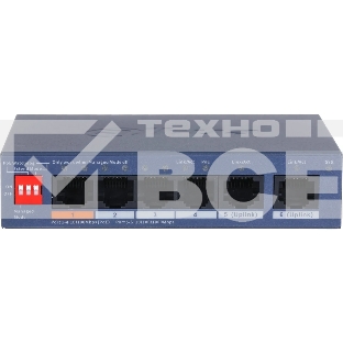 Коммутатор Dahua DH-CS4006-4ET2GT-60 4-портовый гигабитный PoE с функцией облачного управления, 4xRJ45 100Mb, 2xRJ45 1Gb uplink, суммарно 60Вт