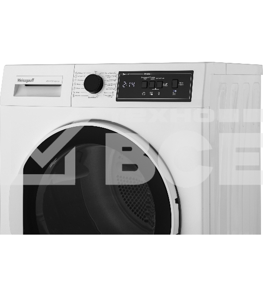 Сушильная машина WEISSGAUFF WD 56108 D Condenser белый, 8 кг, сушка - конденсационная, программ - 15, 59.6 x 84.5 x 59.3 см