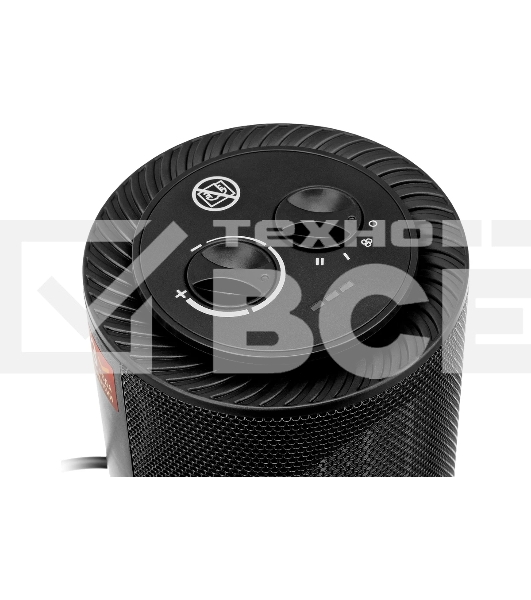 Тепловентилятор керамический Denzel DTFC-1200S, черный, 600/1200 Вт, 12 м2, 3 режима, термостат