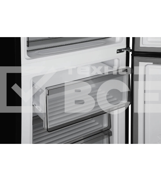 Холодильник Hyundai CC35083F черное стекло двухкамерный 240/95л морозилка снизу, No Frost