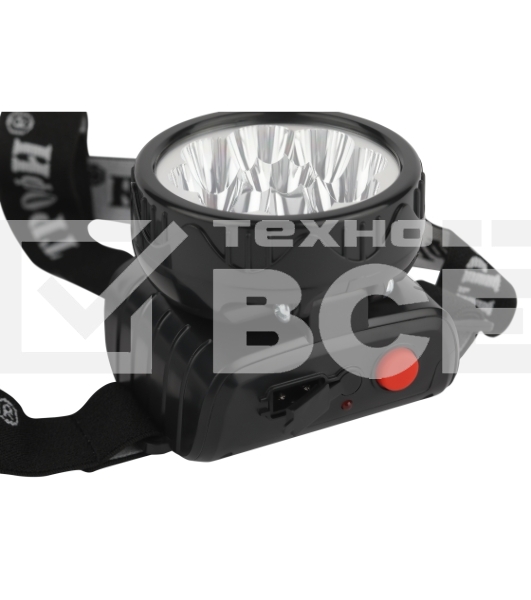 Фонарь налобный светодиодный Трофи TG9 ударопрочный, 9 LED, 2 режима, аккумуляторный, чёрный