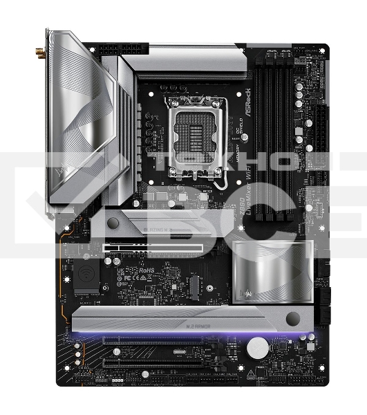Материнская плата ASRock Z890 LiveMixer WiFi, LGA 1851, Intel Z890, 4xDDR5, 4xSATA, 4xM.2, 1xPCIe 5.0 x16, 2xPCIe 4.0 x16, 2xUSB-C Thunderbolt 4, 10xUSB-A 3.2 Gen 1, 2xUSB-A 3.2 Gen 2, 1xHDMI, 1x2.5Gb LAN, 5x3.5 мм, 7.1, ATX