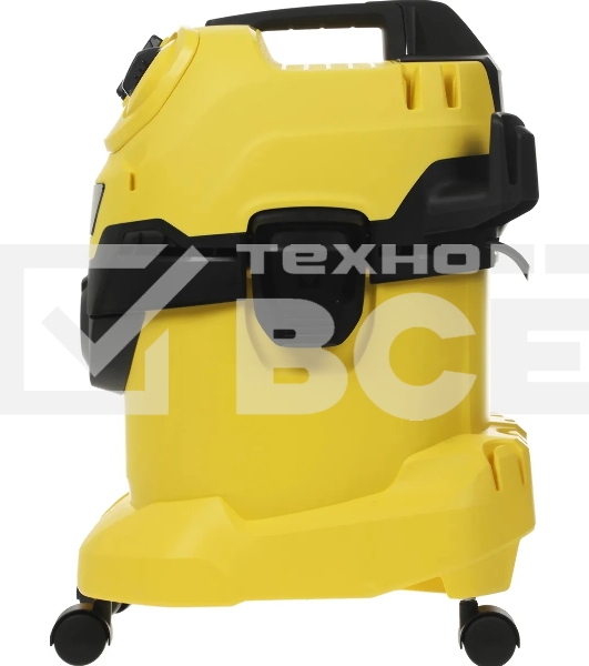 Строительный пылесос Karcher WD 4 P V-20/5/22 желтый, 1000 Вт, уборка сухая/сбор воды/выдув, пылесборник мешок/контейнер, 20 л