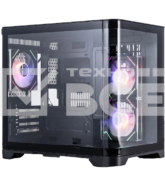 Компьютерный корпус 1STPLAYER UVIEW UV5 ARGB черный mATX 3x120мм ARGB fans UV5-BK-2FC7R-1FC7