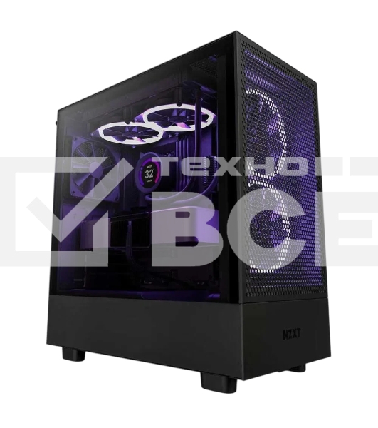 Компьютерный корпус без блока питания Case NZXT H5 Flow RGb, Midi-Tower, TG, 3x120мм RGb + 1x120мм, 1xUSB-A 3.2 + 1xUSB-C 3.2, E-ATX, ATX, mATX, mITX черный
