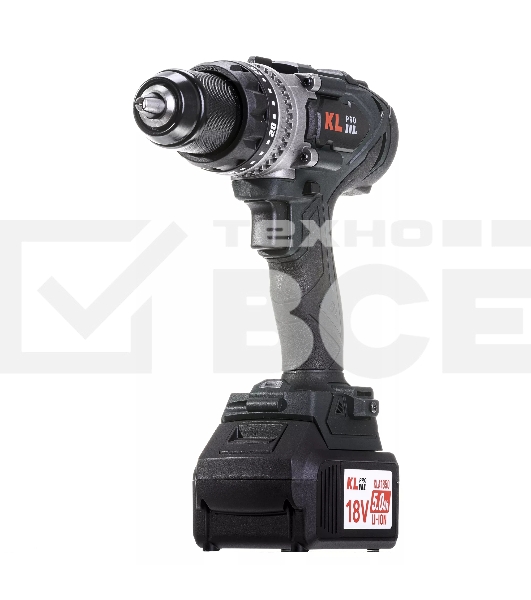 Профессиональный аккумуляторный бесщеточный ударный шуруповерт Klpro KLDM18BHX-50 (18В, Li-ion-2шт, 5.0А·ч, 150Нм, 2 скорости, подсветка, магнитная бита,З/У,в кейсе)