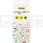 Карандаши цветные Silwerhof Eco 2.65мм, шестигранный профиль, дерево, ассорти, 24 цвета, коробка с европодвесом, фото 1