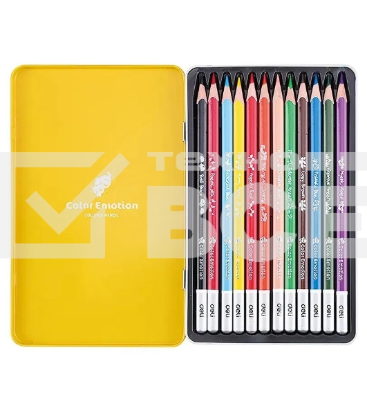 Карандаши цветные Deli Color Emotion EC00205 EC00205, липа, 12 цветов, коробка металлическая