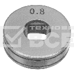 Подающий ролик Denzel V профиль под стальную проволоку 0,8-1 мм, посадка квадрат, 2 шт, фото3