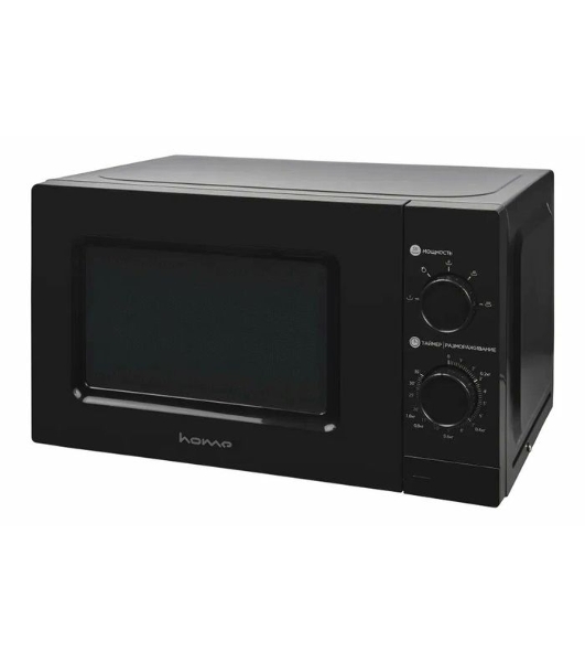 Микроволновая печь HOME HMM207BB черный, 20 л, 700 Вт, переключатели - поворотный механизм