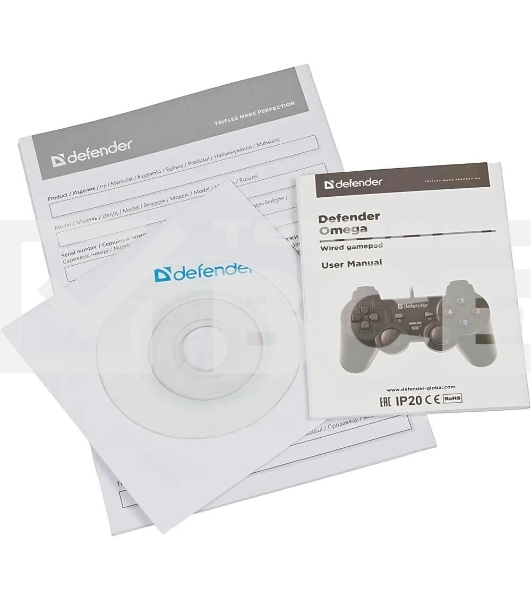 Геймпад Defender Omega USB, Проводной геймпад, 12 кнопок, 2 стика