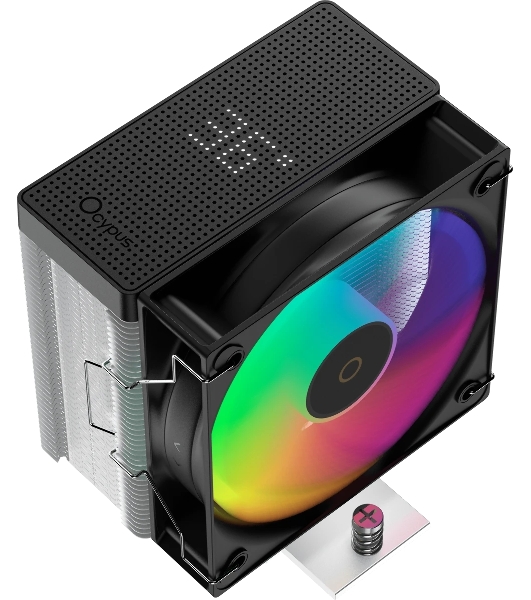 Кулер для процессора Ocypus Gamma A40 BK ARGB Digital, 100мм ARGB FAN, Top Display Panel, 4 HEAT PIPES, 4-PIN PWM, 600-2400 RPM, 29.5DBA, HYDRO BEARING, LGA115X/1200/1700/18XX, AM4/AM5